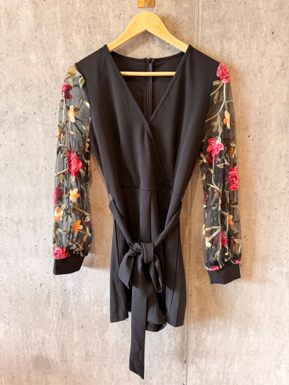 sheer floral boho romper